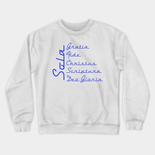 The Five Solas Retro Blue Crewneck Sweatshirt